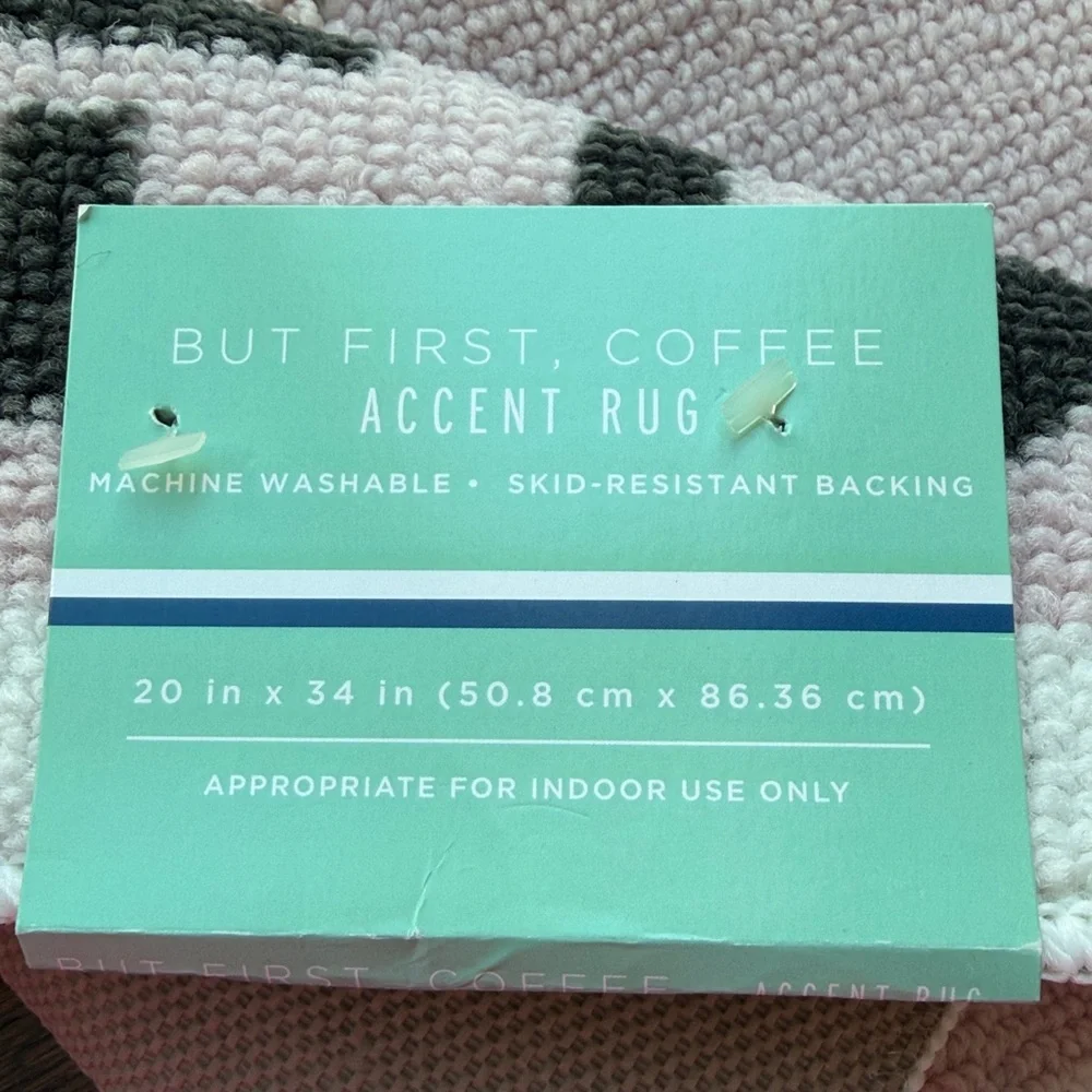 But first coffee accent rug